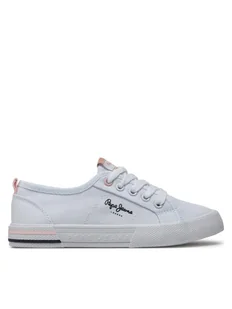 Pepe Jeans Tenisówki Brady Basic G PGS30604 Biały - Buty dla dziewczynek - miniaturka - grafika 1