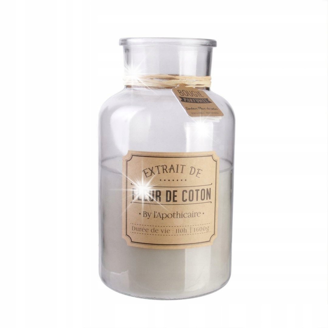 ŚWIECA ZAPACHOWA vintage w butelce Fleur de coton