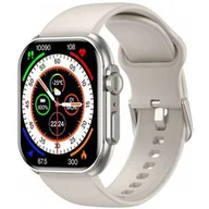 Smartwatch - Armodd Squarz 12 Ultimate (9113) - tytan z kremowym paskiem - miniaturka - grafika 1
