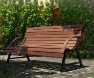Ławki ogrodowe - Ławka Ogrodowa Drewniana 170 Cm E9-C20 - miniaturka - grafika 1