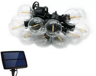 Lampy ogrodowe - GIRLANDA ŚWIETLNA 3,5M ZEWNĘTRZNA SOLARNA IP45 +10 ŻARÓWEK G40 0.5W 75LM - miniaturka - grafika 1