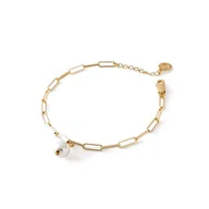 Bransoletki - Srebrna bransoletka z okrągłą perłą GAVBARI, srebro 925 : Srebro - kolor pokrycia - Pokrycie żółtym 18K złotem - miniaturka - grafika 1