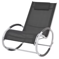 Fotele i krzesła ogrodowe - vidaXL ogrodowy fotel bujany czarny textilene 47781 47781 - miniaturka - grafika 1