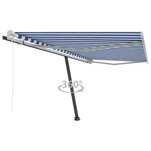 VidaXL Lumarko Wolnostojąca, automatyczna markiza, 400x300 cm, niebiesko-biała  3069746 VidaXL - Markizy - miniaturka - grafika 1