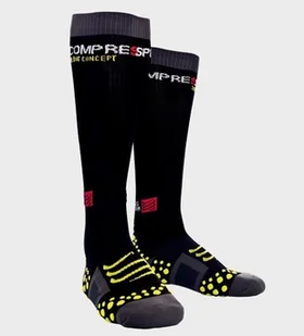 COMPRESSPORT Skarpety kompresyjne Full Socks v1 Czarne - Skarpetki sportowe męskie - miniaturka - grafika 1