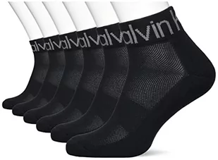 Calvin Klein Men's Logo Welt 6 Pack Ecom Quarter, czarne, One Size - Skarpetki męskie - miniaturka - grafika 1