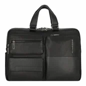 Torby na laptopy - Piquadro Ronnie Briefcase Leather 43 cm Laptop Compartment black - miniaturka - grafika 1