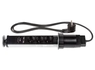 Systemy inteligentnych domów - SILVERCREST® Aluminiowa listwa zasilającą blakowa, 3/4 x, 2 porty USB (Z 3 gniazdkami) - miniaturka - grafika 1