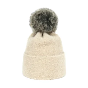 Czapka Soft Fluff Jasny Beż - Czapki damskie - miniaturka - grafika 1