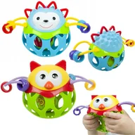 Gryzaki dla dzieci - LT418 GRZECHOTKA SOWA LUB JEŻ GUMOWA ZABAWKA MIĘKKI GRYZAK - miniaturka - grafika 1