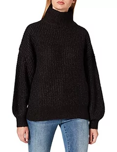 Noisy May Damski sweter z dzianiny Nmrobina L/S z wysokim dekoltem, Ciemnoszary melanż, XS - Swetry damskie - miniaturka - grafika 1