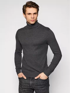 Swetry męskie - Jack&Jones Golf Emil Knit Roll 12157417 Szary Regular Fit - grafika 1