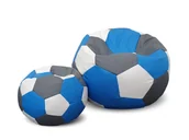 Pufy i podnóżki - Pufa piłka XXXL worek + gratis szaro-niebiesko-biała - miniaturka - grafika 1