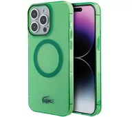 Etui i futerały do telefonów - Lacoste LCHMP15LULON Hardcase Transparent MagSafe do iPhone 15 Pro Zielony - miniaturka - grafika 1