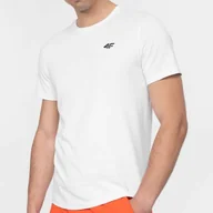 Koszulki męskie - Koszulka Męska 4F T-shirt Sportowy Biały Basic Regular Klasyczna 3XL - miniaturka - grafika 1