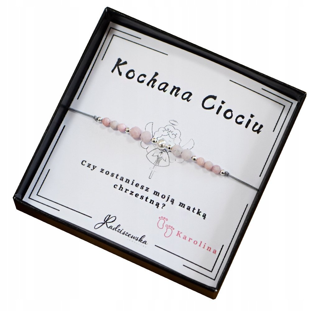 Bransoletka Czy zostaniesz moją matką chrzestną Kamienie Naturalne Srebro