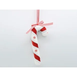 Zawieszka laska styropianowa 7 x 17 cm biało-czerwony - Ozdoby bożonarodzeniowe - miniaturka - grafika 1