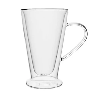 Zestaw 6 sztuk Szklanki termiczne z uchem stożek double wall Florina Malachit  400 ml - Szklanki - miniaturka - grafika 3