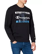 Bluzy męskie - Champion Męska bluza z okrągłym dekoltem, czarny, XL - miniaturka - grafika 1