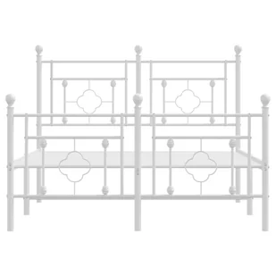 Metalowa rama łóżka z wezgłowiem i zanóżkiem, biała, 120x190 cm Lumarko! - Łóżka - miniaturka - grafika 6