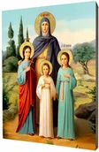 Dewocjonalia - Art christiana Ikona święta Zofia z córkami: Wiara, Nadzieja, Miłość ACHI120 - miniaturka - grafika 1