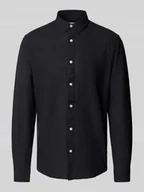 Koszule męskie - Koszula lniana o kroju slim fit z kołnierzykiem typu kent model ‘CAIDEN’ - miniaturka - grafika 1