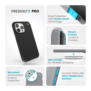 Speck Presidio2 Pro - Etui iPhone 15 Pro Max (Black / Slate Grey / White) - Pozostałe akcesoria do telefonów - miniaturka - grafika 11