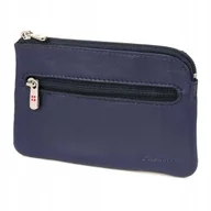 Etui na klucze - Skórzane etui na klucze banknoty pokrowiec duży Granatowy - miniaturka - grafika 1