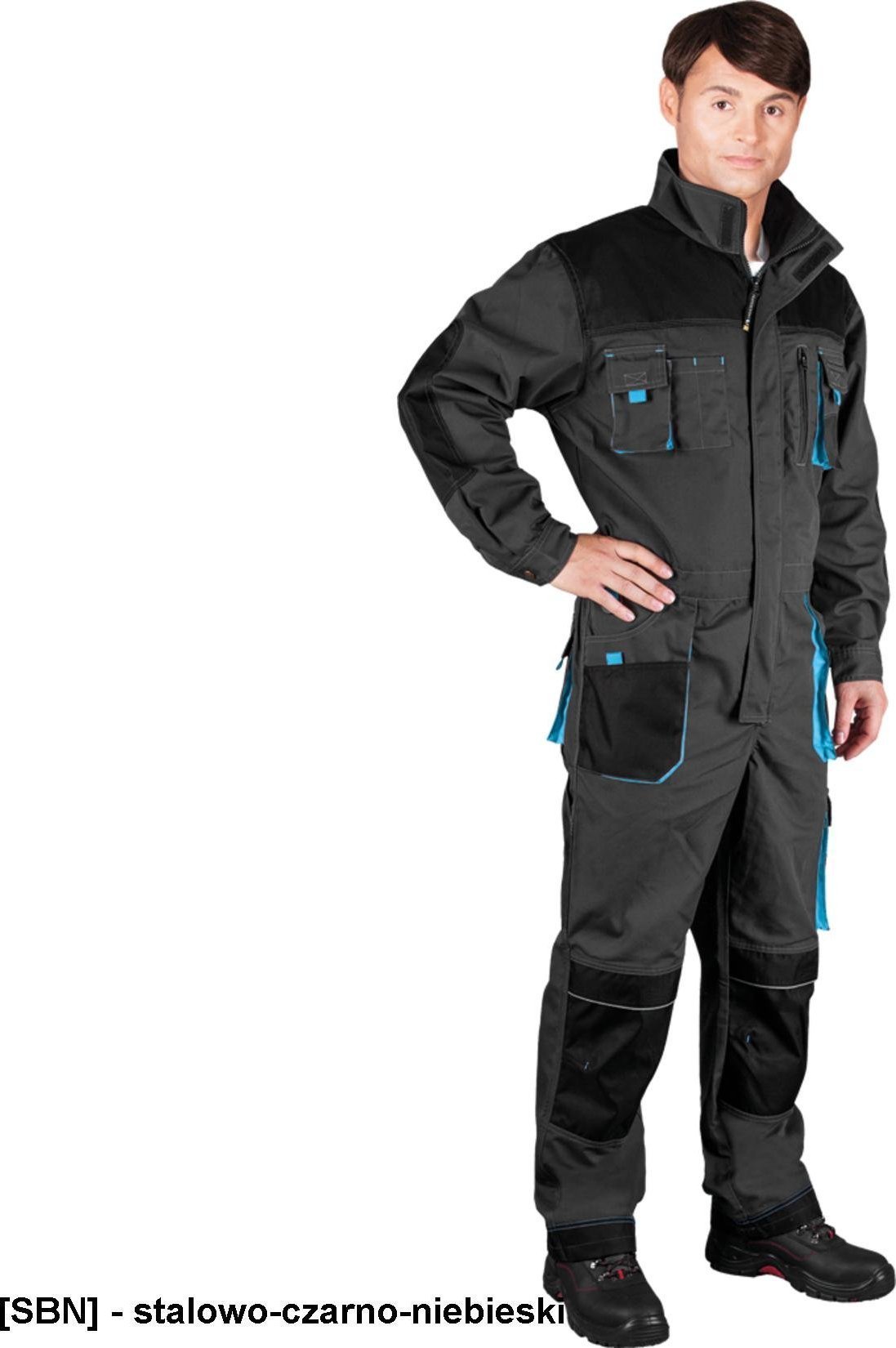 R.E.I.S. LH-FMN-O - KOMBINEZON OCHRONNY - stalowo-czarno-niebieski 58