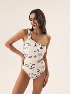 Strój plażowy jednoczęściowy Firenze Esotiq kremowy L/75D - Stroje kąpielowe - miniaturka - grafika 1