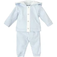 Odzież sportowa dziecięca - BABIDU Dziecięcy dres z kapturem i przednimi kieszeniami, 100% miękka i oddychająca bawełna, zapięcie z przodu na guziki, długi rękaw, idealny na wiosnę, lato i chłodne dni - miniaturka - grafika 1