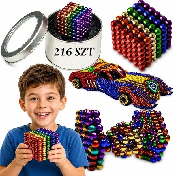Duże Neocube Kulki Magnetyczne 216 Dzieci 5mm Tęczowe 5 Mm Kolorowe Prezent