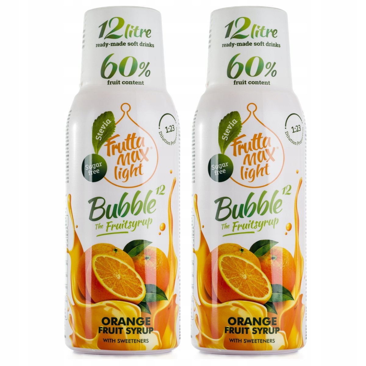 Zestaw 2 koncentratów do Saturatora FruttaMax Pomarańcza Light bez Cukru ,500 ml