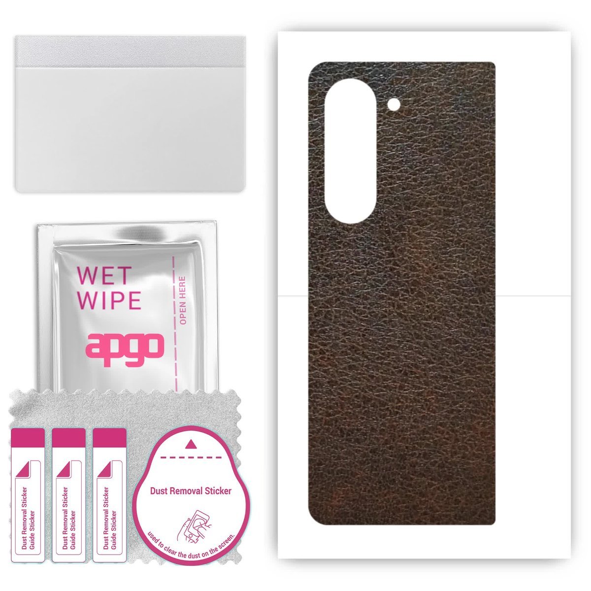 Folia naklejka skórka strukturalna na TYŁ do Samsung Galaxy Z Fold 5 - Skóra Brązowa - apgo SKINS