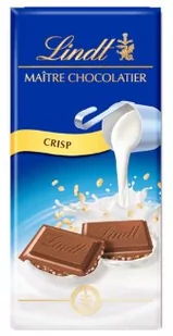 Czekolada LINDT Maitre Chcocolatier Vollmilch Crisp pełnomleczna z chrupiącym ryżem100g - Czekolada - miniaturka - grafika 1