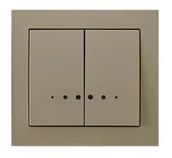 Wyłączniki światła i elektryczne - Ospel Włącznik podwójny z podświetleniem KIER kremowy - miniaturka - grafika 1