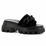 Klapki i japonki damskie - Czarne klapki damskie CARINII - Carinii - miniaturka - grafika 1