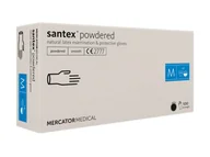Rękawiczki jednorazowe - Mercator Medical Santex powdered rękawice lateksowe pudrowane rozmiar M 100 sztuk 1150411 - miniaturka - grafika 1