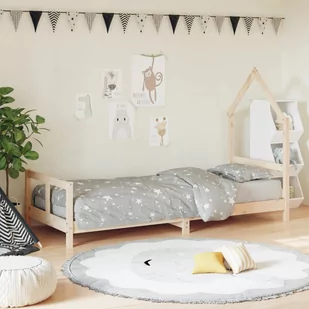 vidaXL Rama łóżka dla dzieci, 80x200 cm, drewno sosnowe - Łóżeczka i kojce - miniaturka - grafika 1