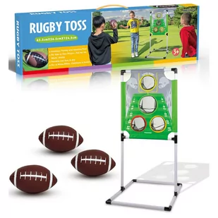 ZESTAW DO ZABAWY W  RUGBY BRAMKA  - PIŁKA Trenażer z 4 otworami i 3 piłkami abawka sportowa na świeżym powietrzu do treningu - Piłki dla dzieci - miniaturka - grafika 1