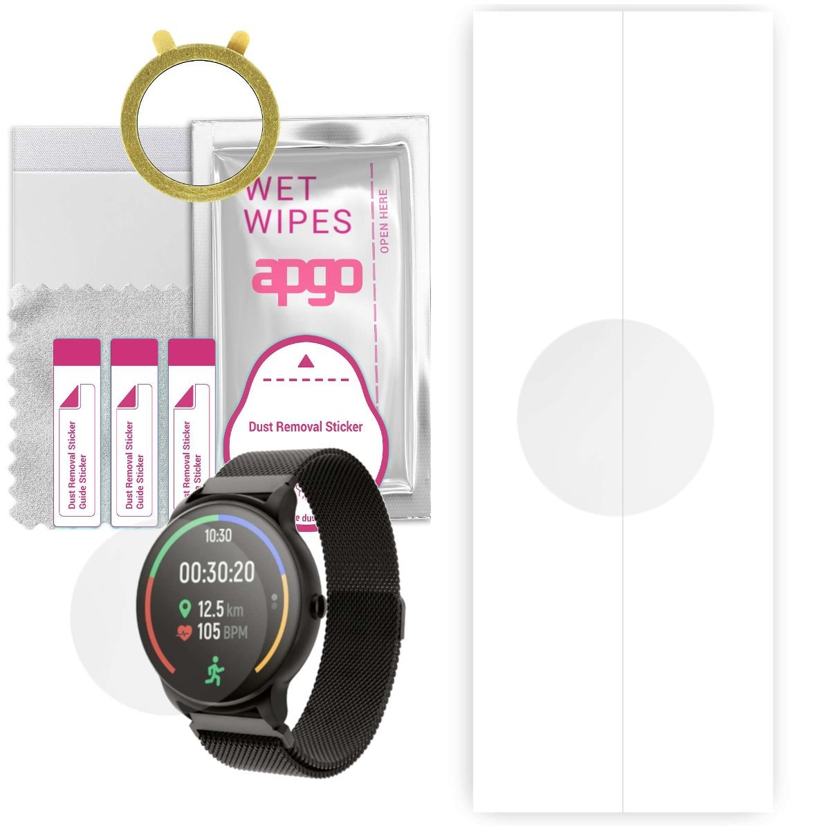 1x Folia hydrożelowa do Forever Forevive2 SB-330 - apgo Smartwatch Hydrogel Protection Ochrona na ekran smartwatcha