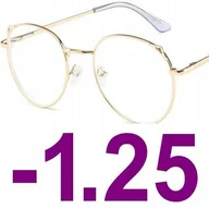 Okulary korekcyjne, oprawki, szkła - Okulary metal korekcyjne minusy kocie uszy -1.25 - miniaturka - grafika 1