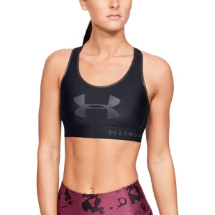 Biustonosz sportowy Under Armour Mid Keyhole Graphic - Bielizna sportowa damska - miniaturka - grafika 1