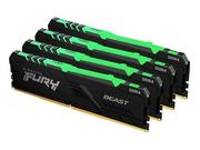 Pamięci RAM - KINGSTON DDR4 FURY Beast RGB 128GB (4*32GB)/3600 CL18 KF436C18BBAK4/128 - miniaturka - grafika 1