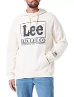 Bluzy męskie - Lee Męska bluza z kapturem z logo, ecru, rozm. XL, écru, XL - miniaturka - grafika 1