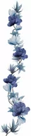 Dekoracje sali - Girlanda z niebieskimi kwiatami - 220 cm - 1 szt. - miniaturka - grafika 1