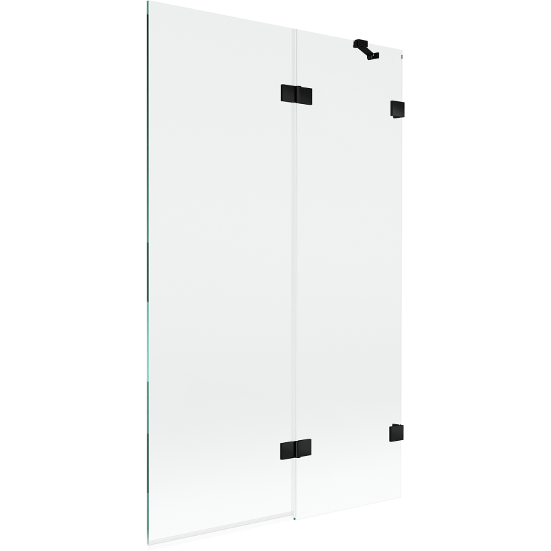 Mexen Lunar parawan nawannowy 2-skrzydłowy prawy 110 x 150 cm, transparent, czarny - 897-110-100-70-00-P