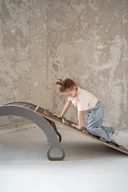Skoczki dla dzieci - DUŻY bujak montessori + DUŻA zjeżdżalnia DRABINKA - szary - miniaturka - grafika 1
