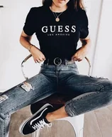 Koszulki i topy damskie - Koszulka damska T-shirt damski Guess Los Angeles Modivo Zalando Sklep M - miniaturka - grafika 1