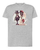 Koszulki i topy damskie - Koszulka Personalizowana Śmieszna Ślub Zombie Szara XL - miniaturka - grafika 1